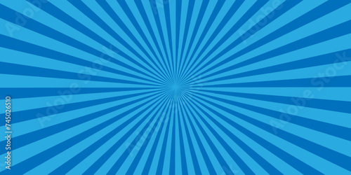 Abstract blue sunburst ray and vector illustration backdrop background. Modern stipes line and ray grunge design beam pattern texture.