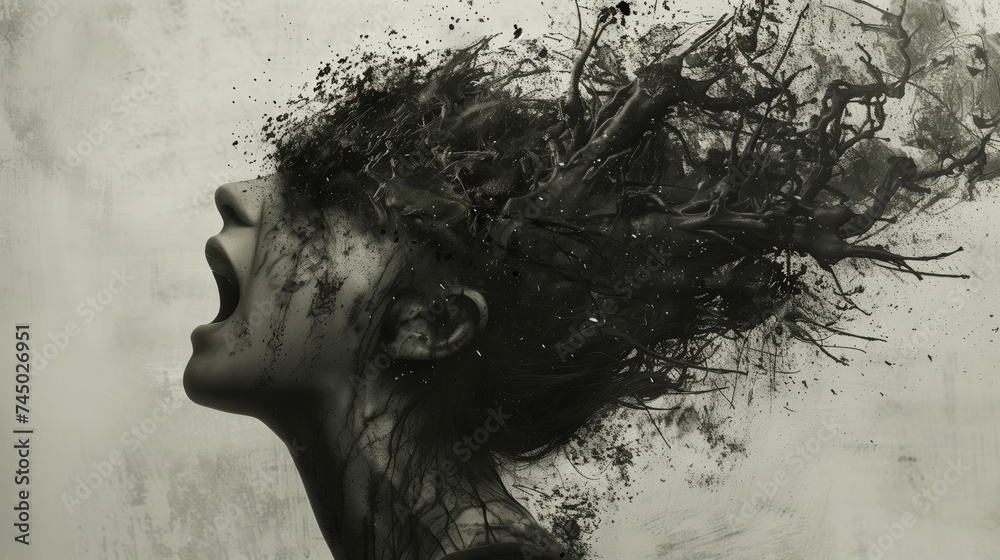 Overwork Depression Abstract concept of mental health and mental disorder issues ...