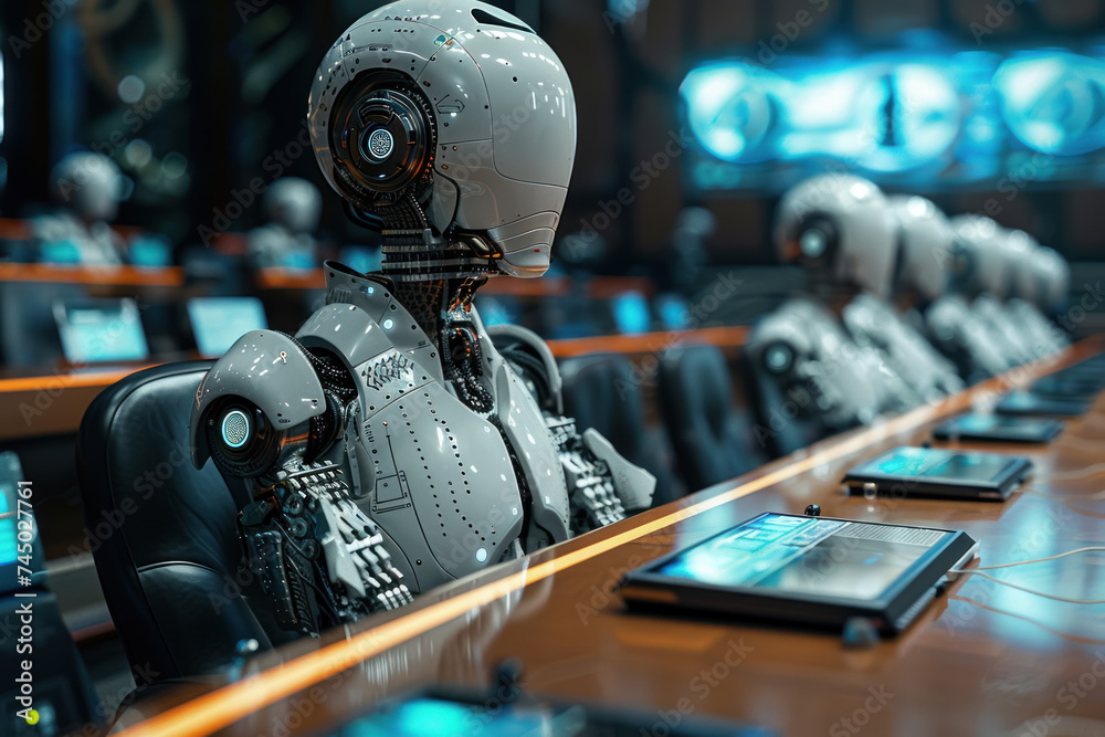 A virtual courtroom where AI judges oversee regulatory compliance cases blending justice with technology A virtual courtroom where AI judges oversee regulatory compliance cases blending justice with technology