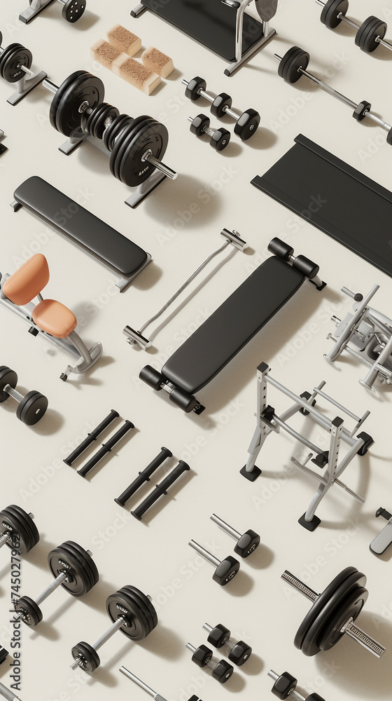 3D illustration of fitness equipment 3D illustration of fitness equipment