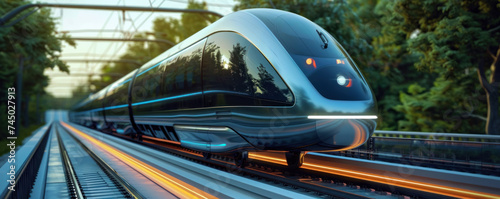 High speed magnetic levitation maglev trains photo