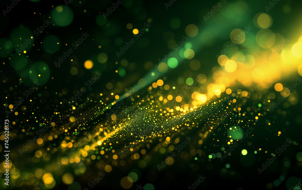 abstract green glitter particle background