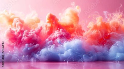 High volatility concept image with colorful volatile gas and have board, on a pink background.
