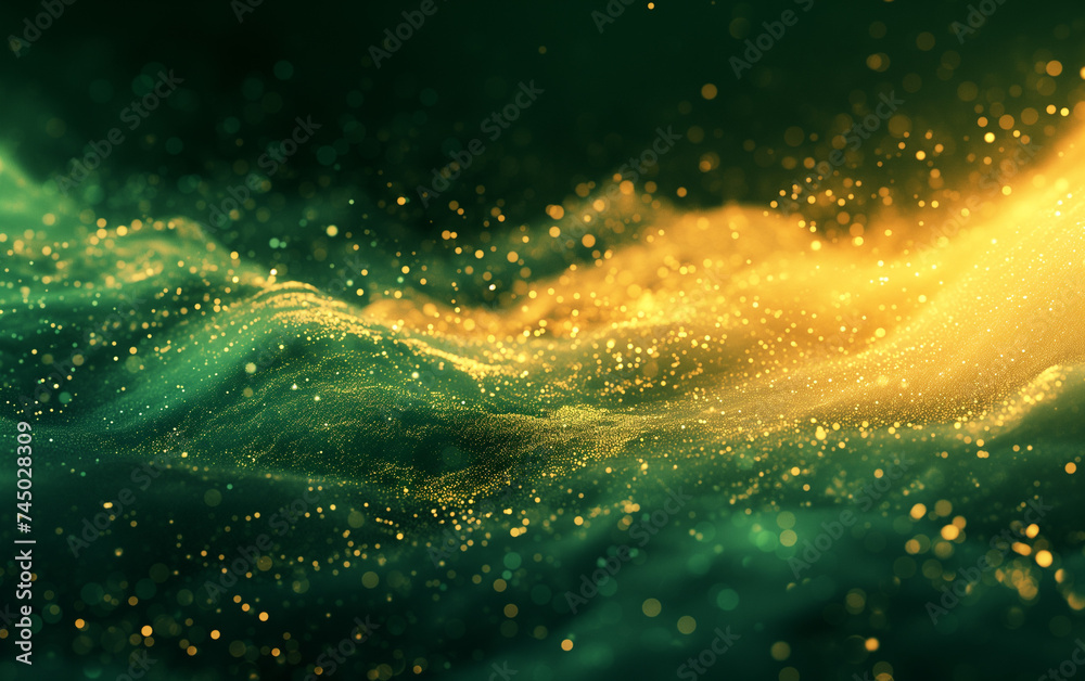 abstract green glitter particle background