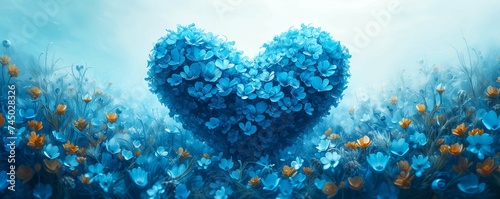 Illustration blue heart for a more sustainable future 