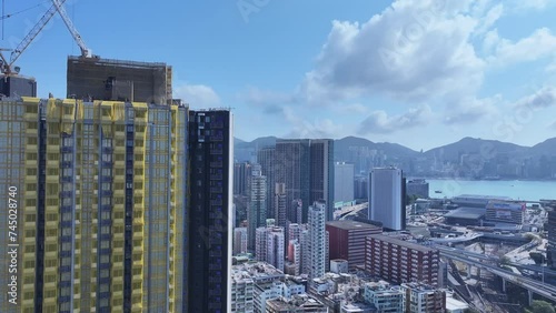 Dilapidated building in Hung Hom Whampoa To Kwa Wan Ho Man Tin near Kowloon Hong Kong, was demolished and rebuilt into a boutique residential apartment. Community redevelopment  photo