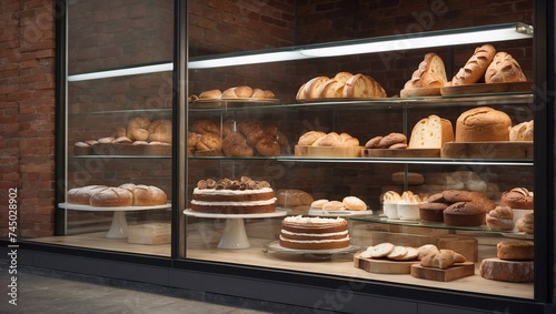 photo of a bakery display on the side of the road made by AI generative