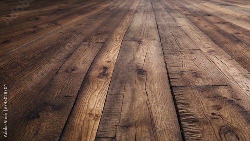 photo of a brown wooden floor with a natural motif that looks beautiful made by AI generative