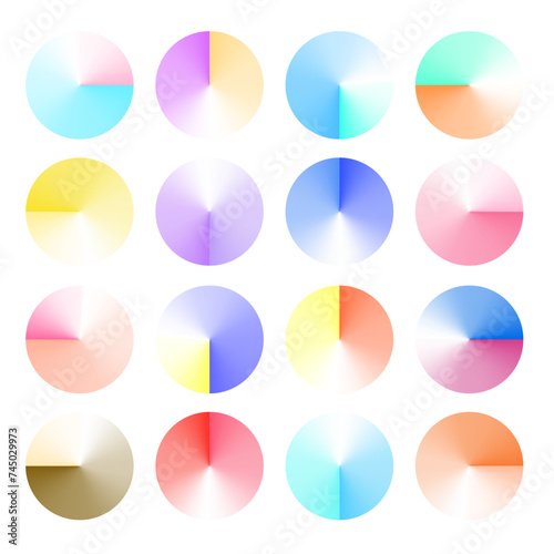 Colorful angular or conical gradient circle vector composition
