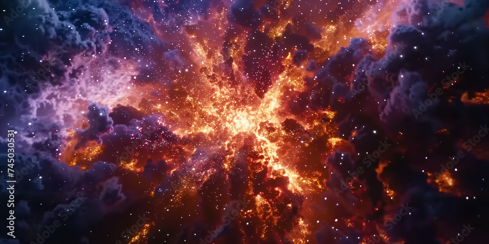 Fototapeta premium A vibrant cosmic cloud formation