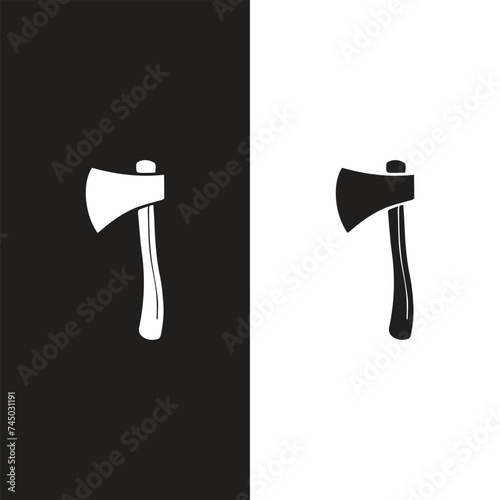 black and white axe icon vector logo template
 photo