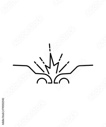 car accident icon, vector best line icon.