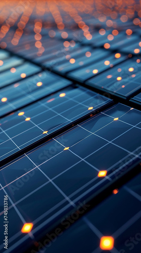 3D illustration of solar panels