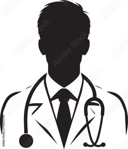 Silhouette of a doctor, vector illustration