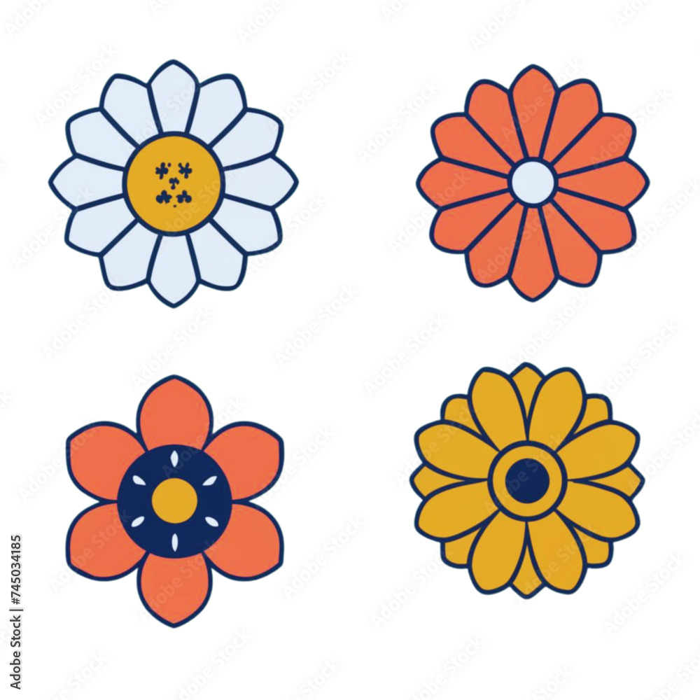 Flowers icon style vector illustration