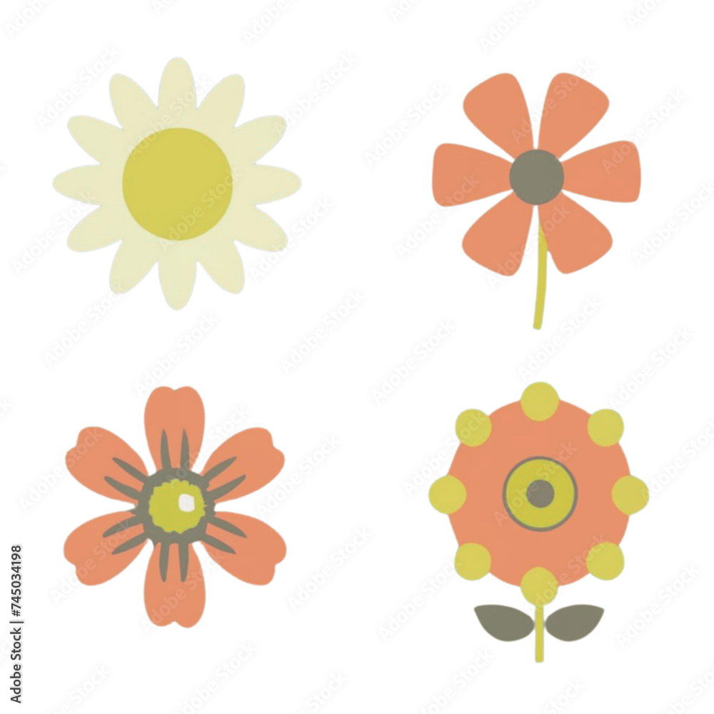 Flowers icon style vector illustration