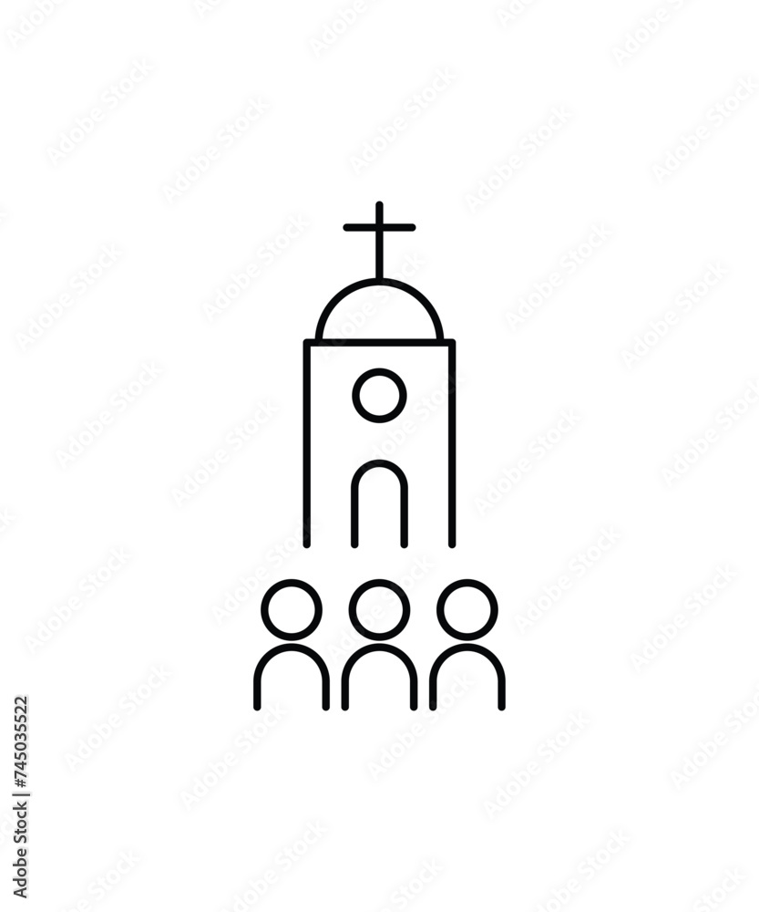 church icon, vector best line icon. church icon, vector best line icon.