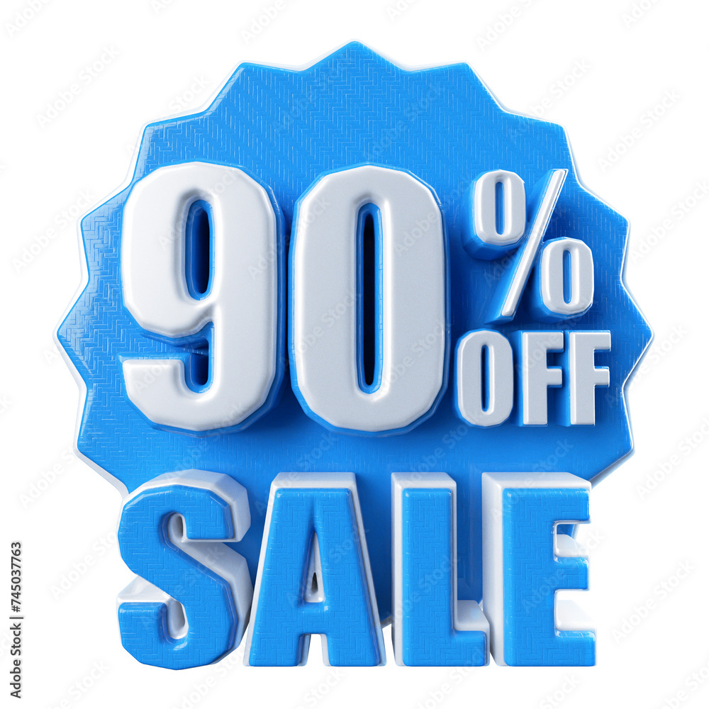 Special 90 percent offer sale tag - sale sticker icon 3d render