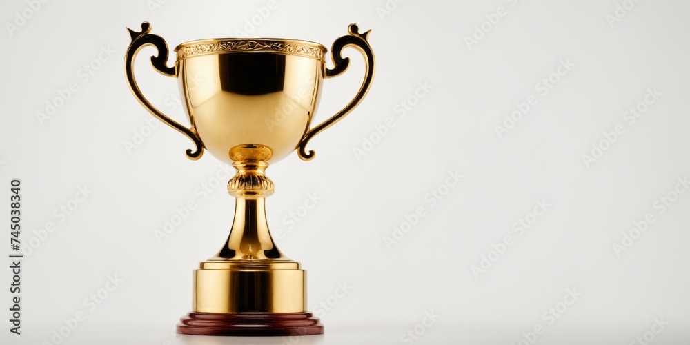 Winner gold trophy cup on white background Winner gold trophy cup on white background