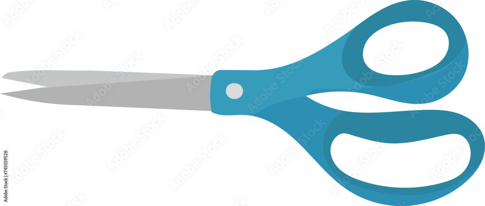 blue scissors in flat style, isolated on white background vector blue scissors in flat style, isolated on white background vector
