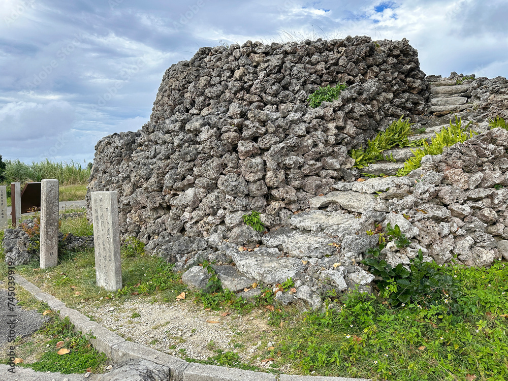 日本最南端の離島波照間島にあるコート盛は琉球王朝時代に作られた火番所で先島諸島火番盛のひとつ Stock Photo Adobe Stock