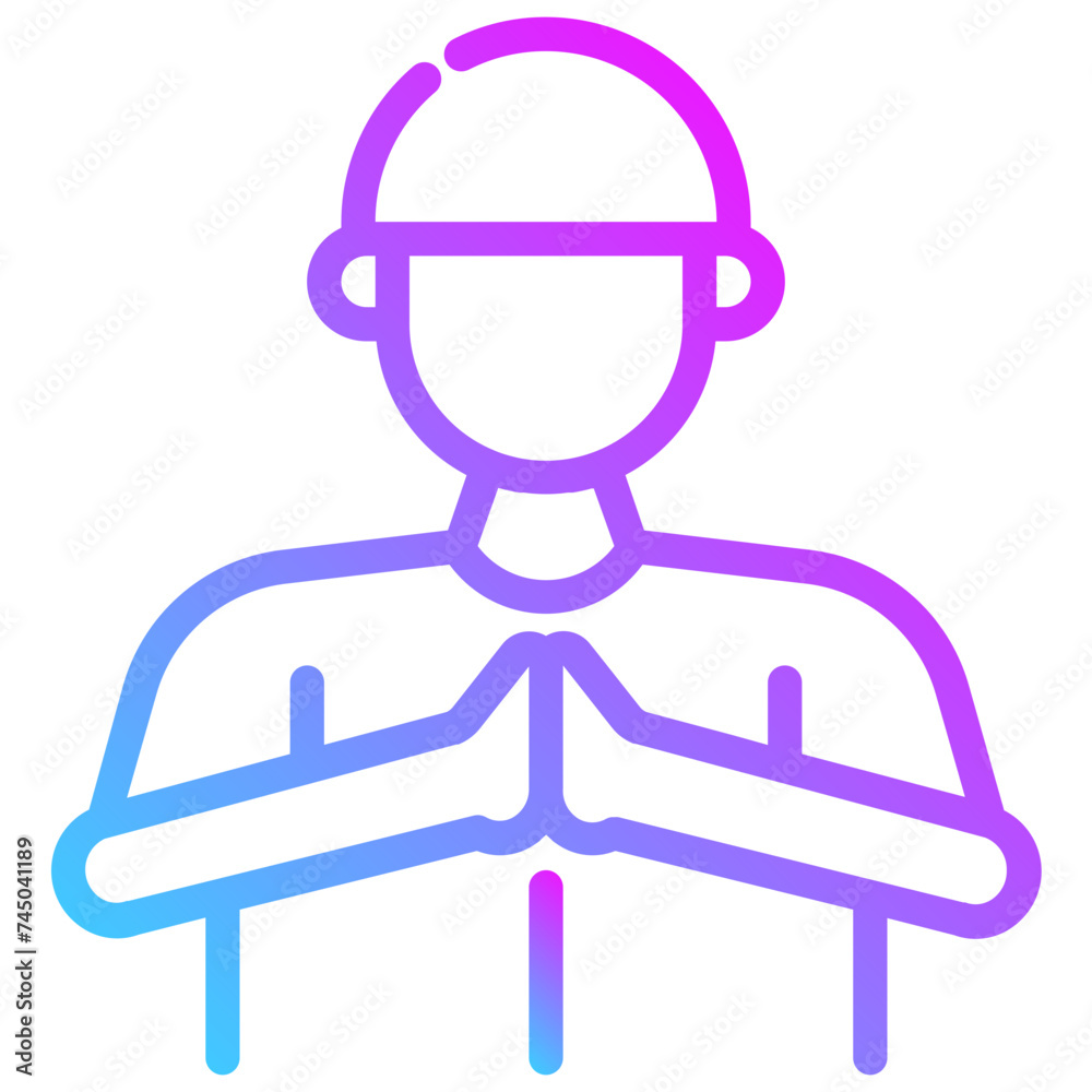 greeting Muslim man. vector single icon with a dashed line style. suitable for any purpose. for example: website design, mobile app design, logo, etc. greeting Muslim man. vector single icon with a dashed line style. suitable for any purpose. for example: website design, mobile app design, logo, etc.