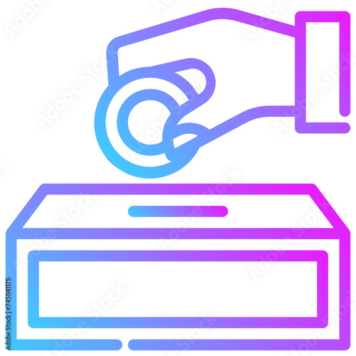charity box. vector single icon with a dashed line style. suitable for any purpose. for example: website design, mobile app design, logo, etc.
