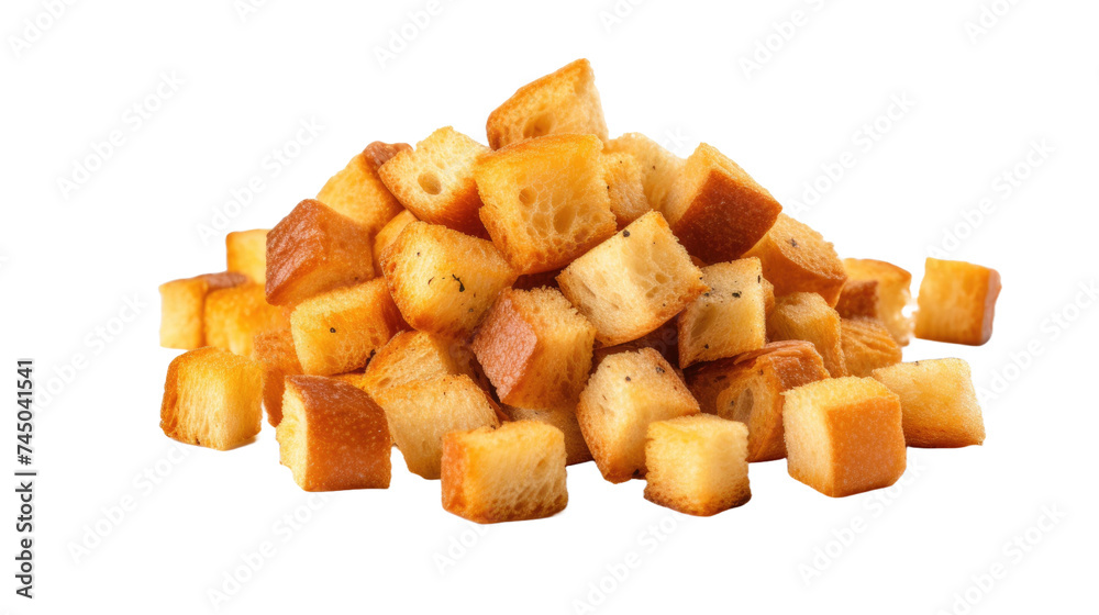 Croutons isolated on transparent a white background Croutons isolated on transparent a white background
