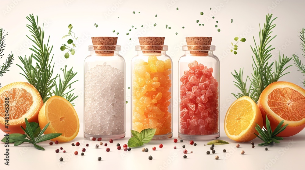 An illustration of iodine-rich food on a white background. An illustration of iodine-rich food on a white background.