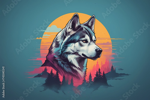 Husky in the night