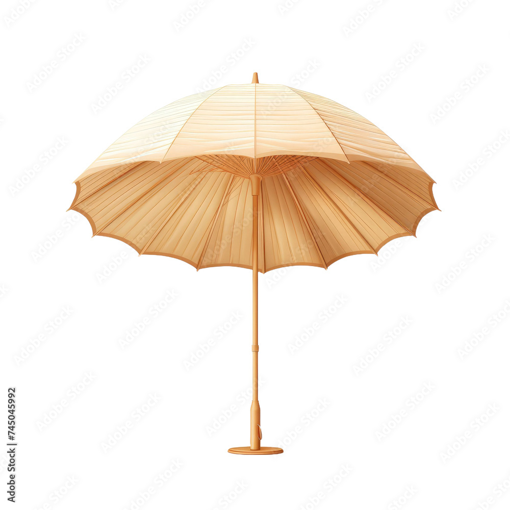 Straw beach umbrella isolated on transparent a white background Straw beach umbrella isolated on transparent a white background