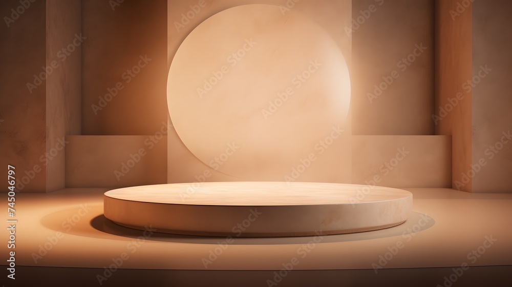 Centered podium in minimalist setup. Centered podium in minimalist setup.