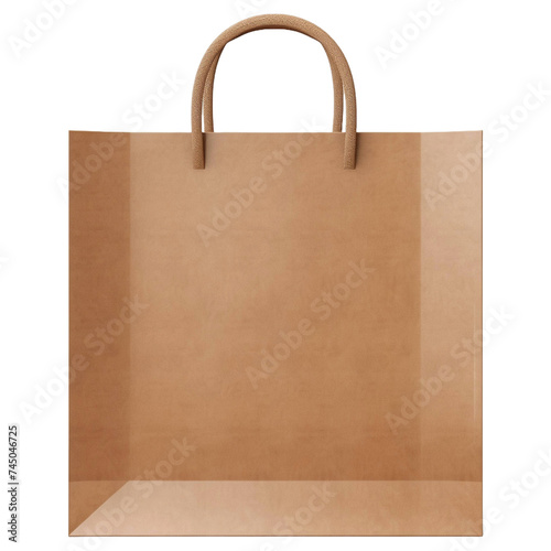 Brown paper bag isolated on transparent background