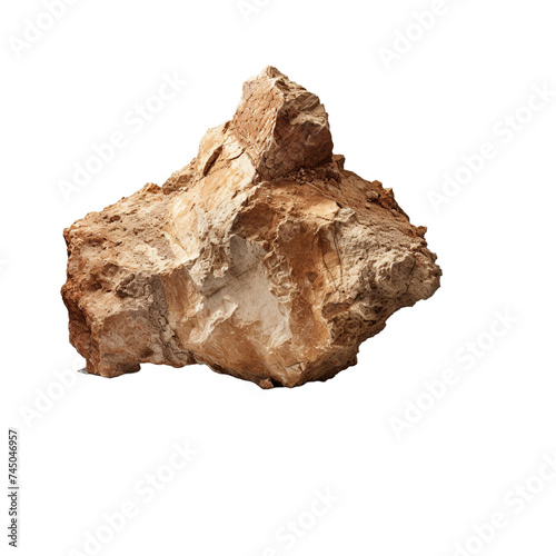 Realistic stone isolated on a transparent background. 3d rendering.