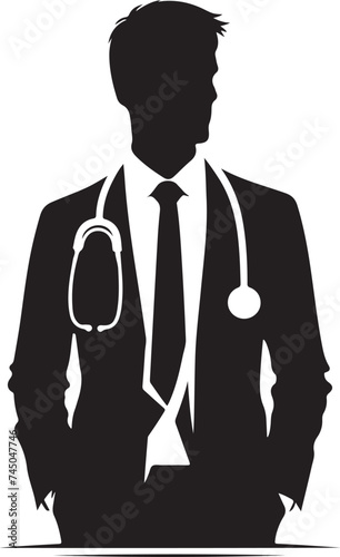 Silhouette of a doctor, vector illustration