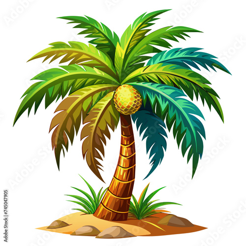 Illustration Of A Majestic Palm Tree