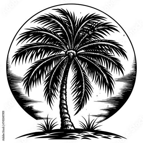 Illustration Of A Majestic Palm Tree photo