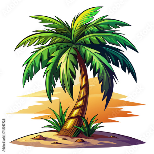 Illustration Of A Majestic Palm Tree