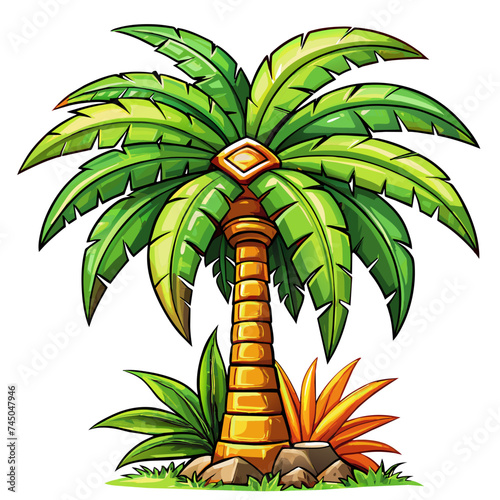 Illustration Of A Majestic Palm Tree