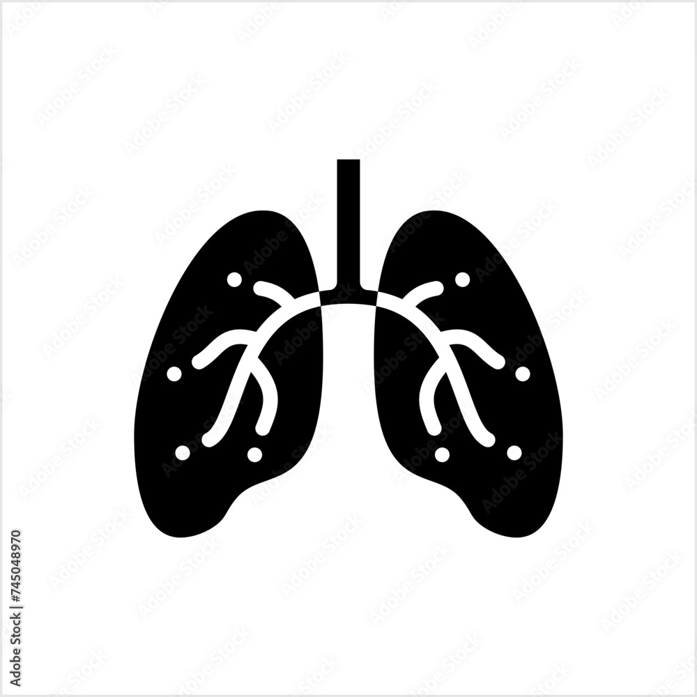 Lung Icon, Human Primary Organ Of The Respiratory System Lung Icon, Human Primary Organ Of The Respiratory System