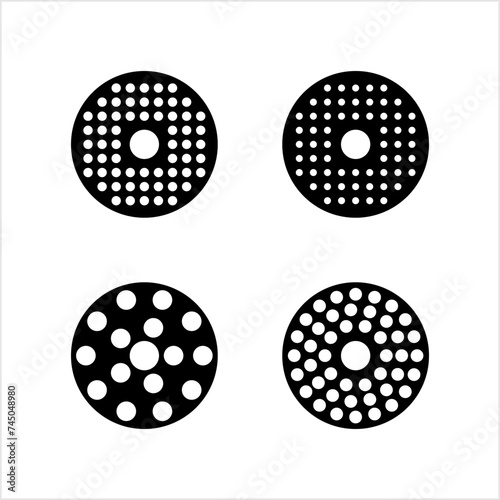 Meat Grinder Plate Icon, Various Grinder Plate Shape Size