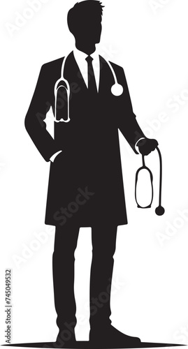 Silhouette of a doctor, vector illustration