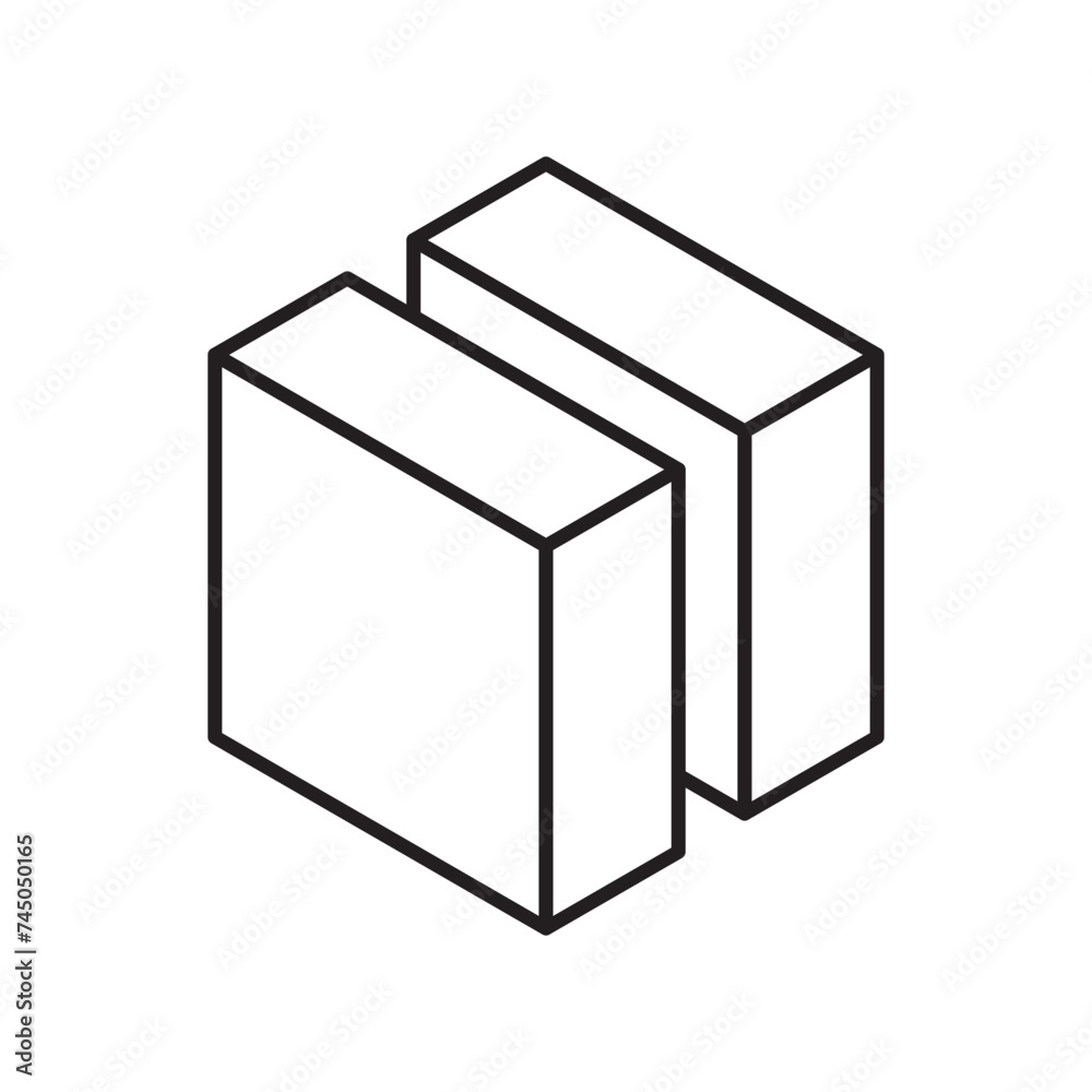 Cube icon isolated on white background. Design element. Vector illustration. Cube icon isolated on white background. Design element. Vector illustration.