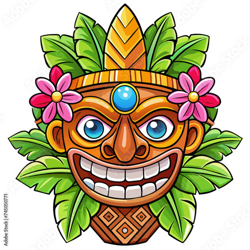 Illustration of tiki mask