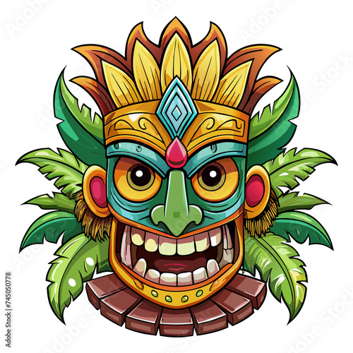 Illustration of tiki mask