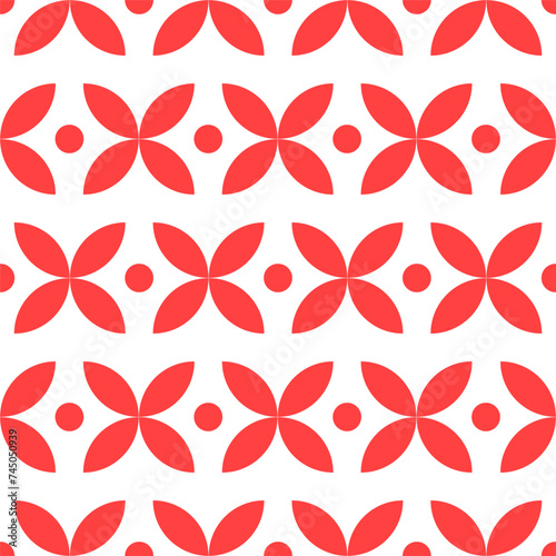 Seamless pattern with pink petals star