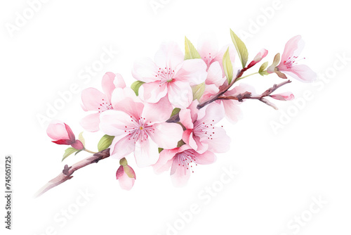 pink cherry blossom flower on white © Tony A