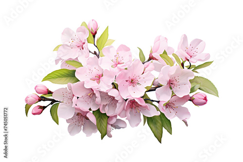 pink cherry blossom flower on white