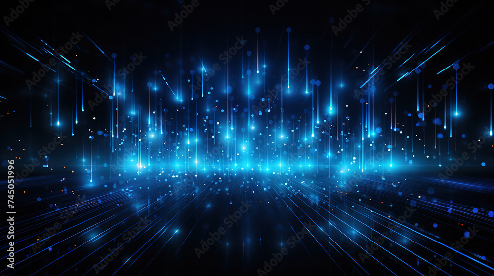 Abstract Blue Technology Background with Light Effects