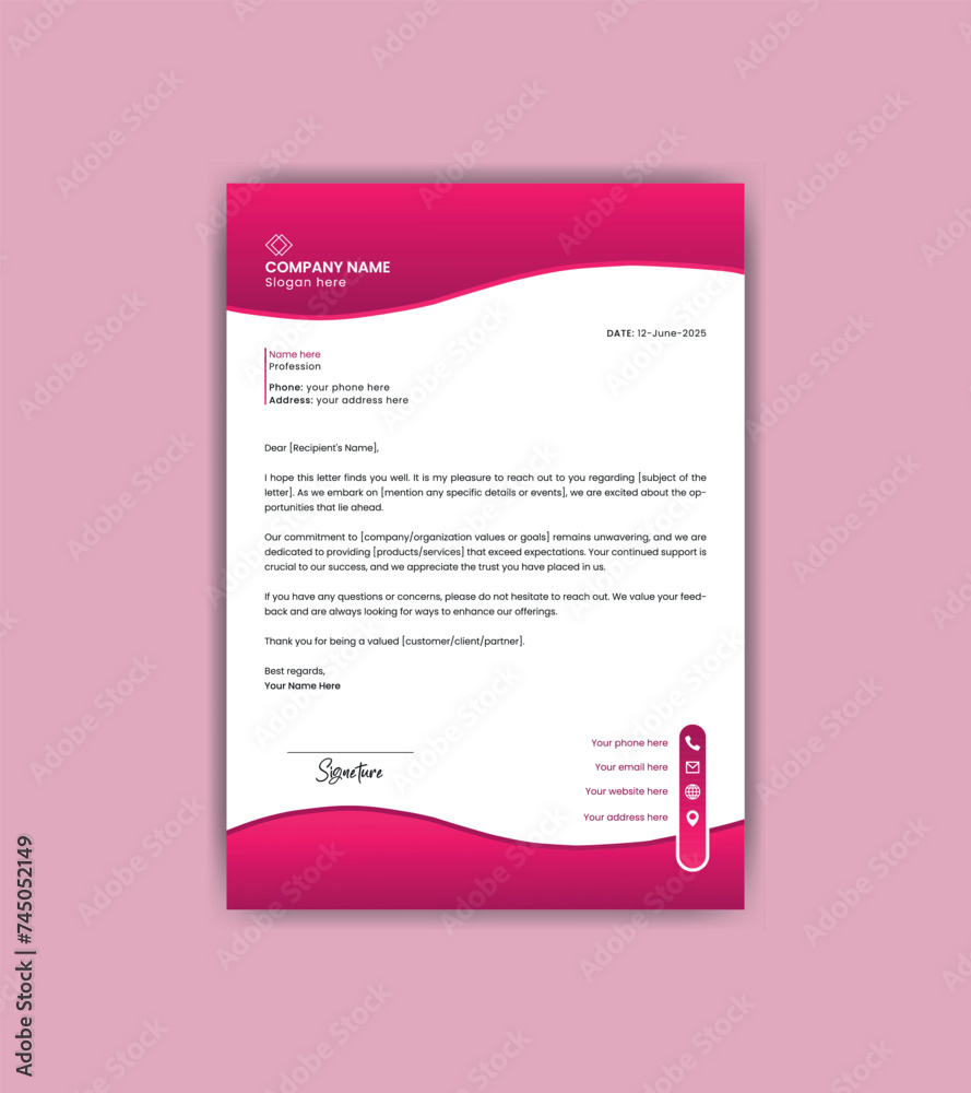 Company letterhead with simple design. Company letterhead with simple design.